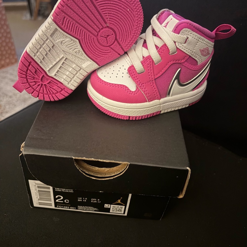 Jordan EASY ON Fuchsia and White Sneakers
